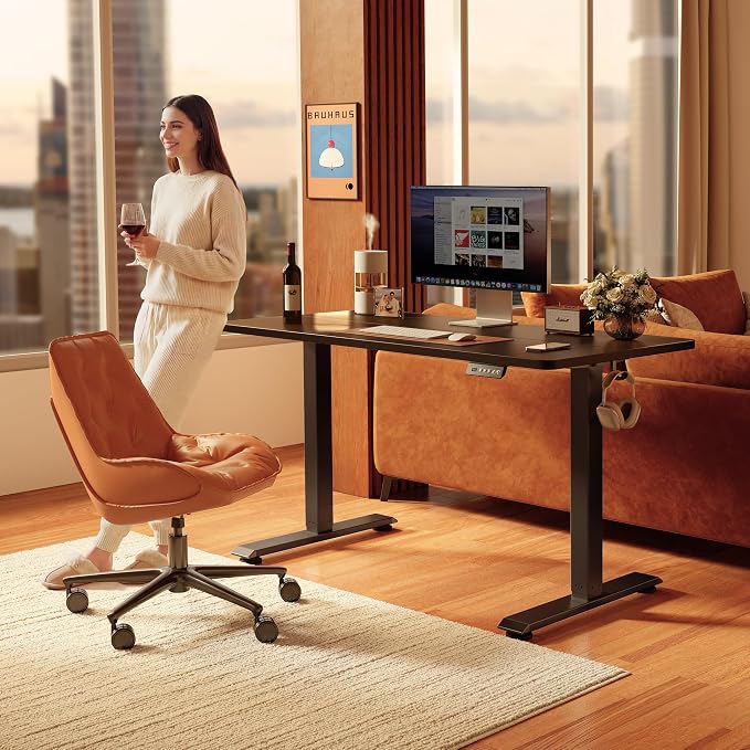 FEZIBO Standing Desk 40 × 24 Inch Electric Height Adjustable, Black | Sit and Stand Up Adjustable Desk, Home Office Computer Desk with 3 Customizable Memory Presets - Image 2
