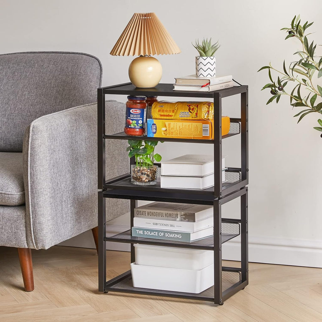 YMYNY 3 Tiers Desktop Printer Stand, Black17.32 x 13.78 x 11.02" - Image 7