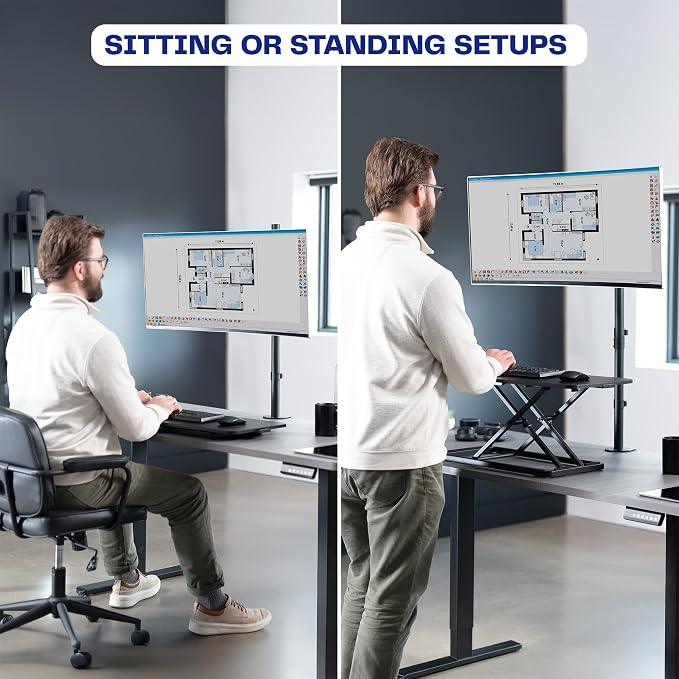 VIVO Single Monitor Desk Mount, Extra Tall Fully Adjustable Stand for 1 LCD Screen up to 32 inches, Ultra Wide Screens up to 38 inches, 22 lbs Capacity, STAND-V001T - Image 8