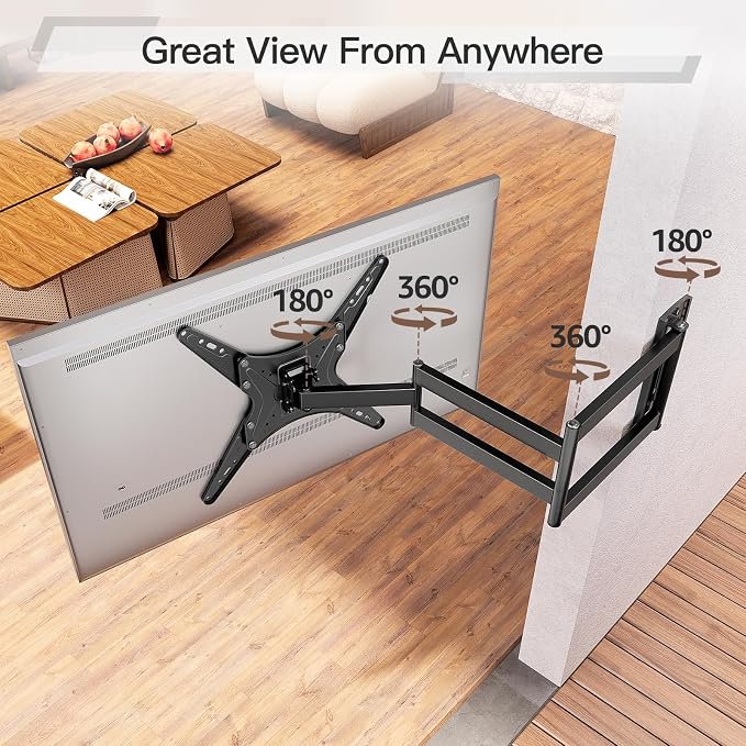 ELIVED Outdoor Long Arm TV Mount for 26-65" TVs, Max VESA 400x400, 77 lbs. | 37.4in long extension, weatherproof full motion bracket, swivel & tilt for patio outdoor televisions - Image 3