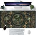 Celestial Art Nouveau Botanical Desk Mat Gold Moon Large Mouse Pad Emerald Vintage Big Gaming Mousepad 31.5''X15.7'' Plant Aesthetic Desk Pad XXL Extended Keyboard Mouse Mat Office Decor by CYZFF