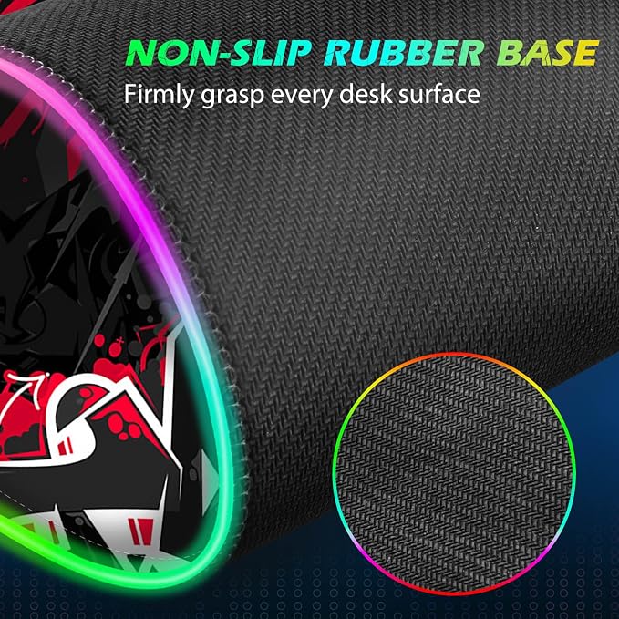 ToLuLu RGB Gaming 5/7.5/10/15W 10 Light Modes Wireless Charging Mouse Pad, LED Mouse Pad Computer Keyboard Mat Mousepad, 800x300x4MM Extended Large Desk Mat for Gaming, MacBook, Laptop, PC,Red Black - Image 5
