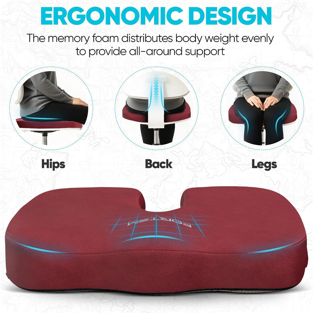 FORTEM Seat Cushion, Office Chair Cushion for Tailbone Sciatica Pain Relief - Image 7