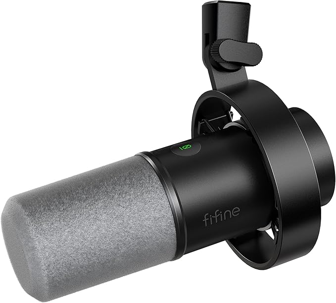 FIFINE AmpliTank K688 Dynamic Microphone, XLR/USB Podcast Recording PC Mic | Streaming Studio Metal Mic with Mute, Headphone Jack, Monitoring Volume Control, Windscreen, for Vocal Voice-Over Gaming by FIFINE