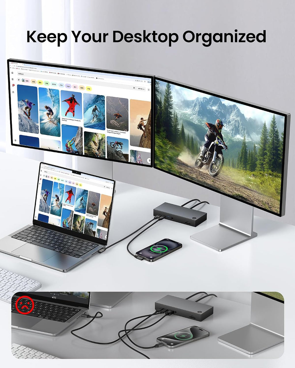 Silkland USB C Monitor Cable Right Angle 5FT, 8K@30Hz 5K/4K@60Hz Display - Image 2