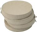 Outdoor Round Chair Cushions 15 Inch, Fade-Resistant & Water-Resistant, Bistro Chair Seat Pads for Porch Garden Balcony Patio Furniture Stools, Non-Slip Bottom, Set of 4, Natural by Unknown