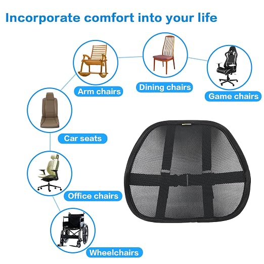 Lumbar Support Back Support for Office Chair | 2 Pack Lumbar Support Pillow for Car Chair Back Support with Double Layer Breathable Mesh & Adjustable Straps - Image 7
