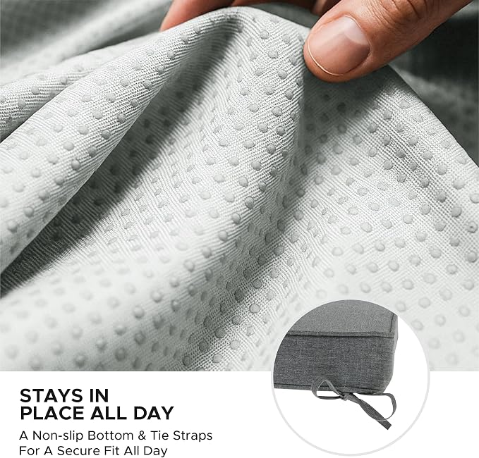 Outdoor Round Chair Cushions 15 Inch, Set of 4, Light Grey | Fade-Resistant, Water-Resistant, Bistro Chair Seat Pads for Porch Garden Balcony Patio Furniture Stools, Non-Slip Bottom - Image 5