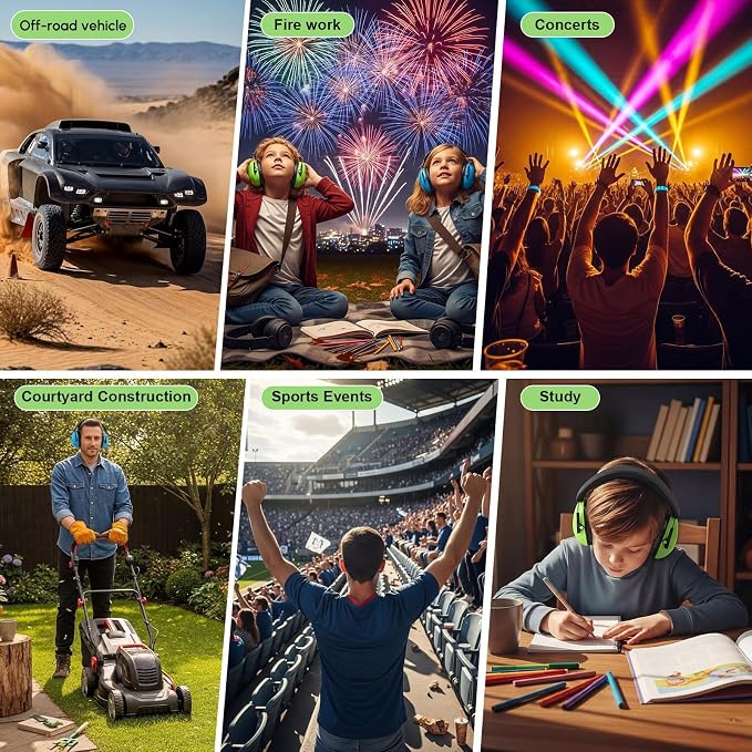 12 Pcs Kids Noise Cancelling Headphones Ear Muffs Fresh Style | Ear Protection for Kids Adults 27dB Noise Reduction Hearing Earmuff for Autism Sensory Relief Concerts Fireworks Studying - Image 3