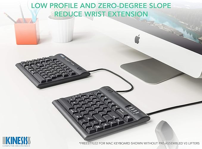 Kinesis Freestyle2 Ergonomic Keyboard w/ V3 Lifters for Mac (9" Separation) - Image 6