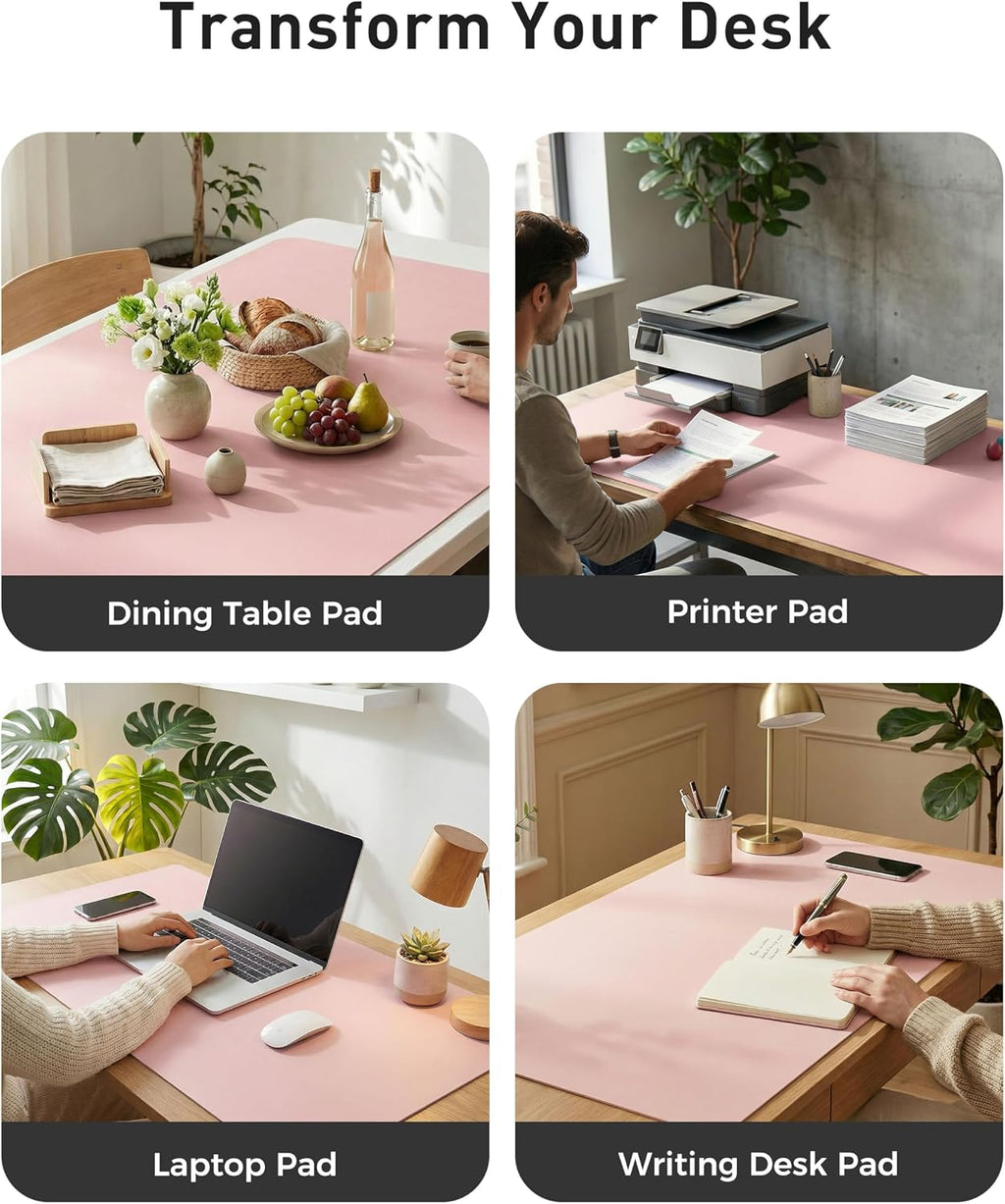 Aothia Faux Leather Desk Mat - Large Mouse Pad, Non-Slip PU Leather Blotter, Waterproof Writing Surface for Office and Home (Fairy Pink, 40" x 24") - Image 6