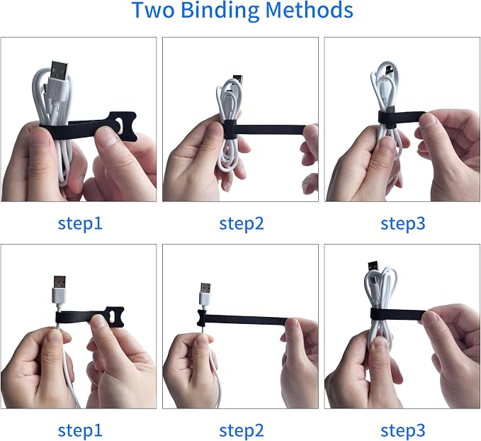 8 Inches 100PCS Black Reusable Cable Ties,Multi-purpose Adjustable Cord Straps,Cable Organizer,Cord Wrap and Hook Loop Cords Management,Adjustable Cord Ties - Image 5
