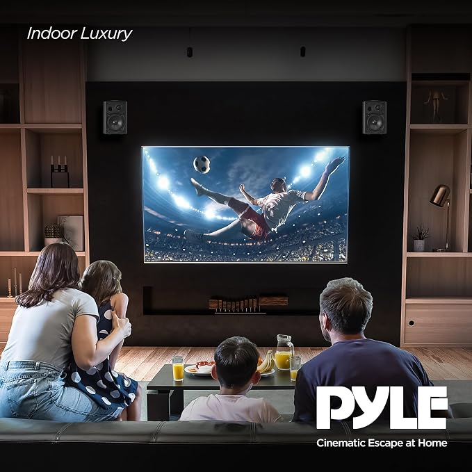 Pyle 6.5-Inch Wall Mount Waterproof Bluetooth Speaker System – Indoor/Outdoor Audio Pair with Built-in Digital Amplifier, Weather-Resistant Housing, High-Power Sound, Easy Installation (Black) - Image 4