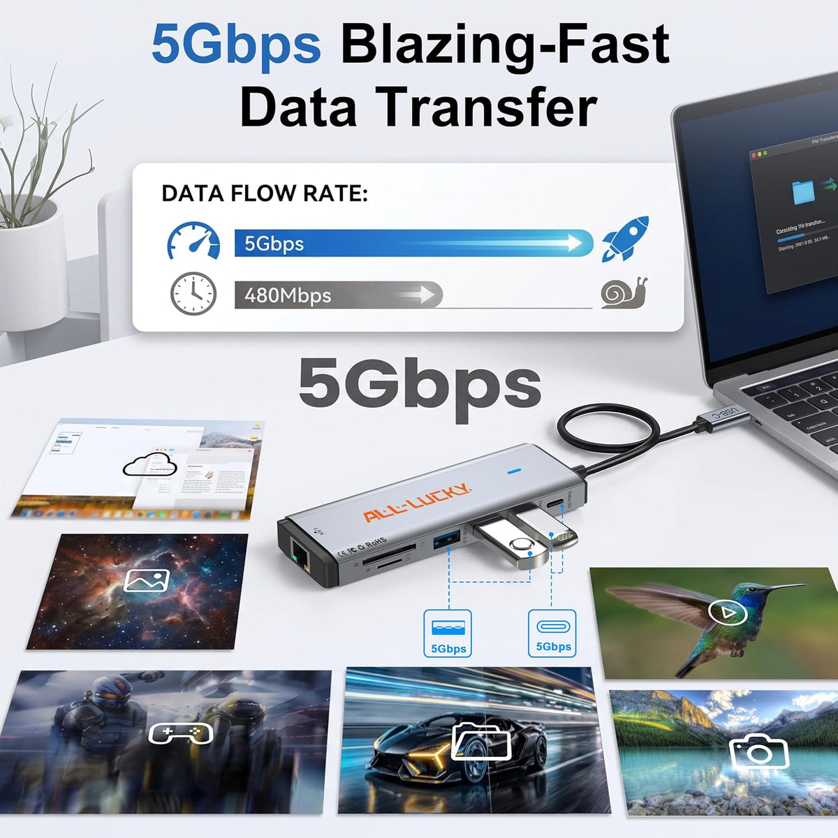 USB C Docking Station with Dual Monitor 4K HDMI & DisplayPort for Laptops - Image 3