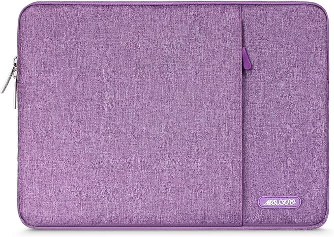 MOSISO Laptop Case 13.3 inch, 13-13.3 inch Laptop Sleeve Bag with Pocket | Compatible with MacBook Air/Pro 13/Pro 14 M5 M4 M3 M2 M1, HP Dell ASUS Lenovo, Polyester Vertical Computer Bag, Light Violet by MOSISO