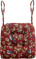 vctops Farmhouse Brid Print Chair Cushions with Ties U-Shaped Soft Comfortable Chair Pads Non Slip Seat Cushions for Indoor Dining Room and Kitchen Chairs (Red,18"x18") by vctops