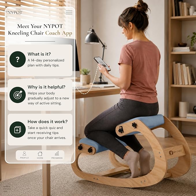 Ergonomic Kneeling Chair with Adjustable Seats - Knee Chair for Posture Correction & Kneel Rocking Stool for Desk - Back Pain Relief for Home and Office, Supports 250 pounds - 5 Years Warranty - Image 10