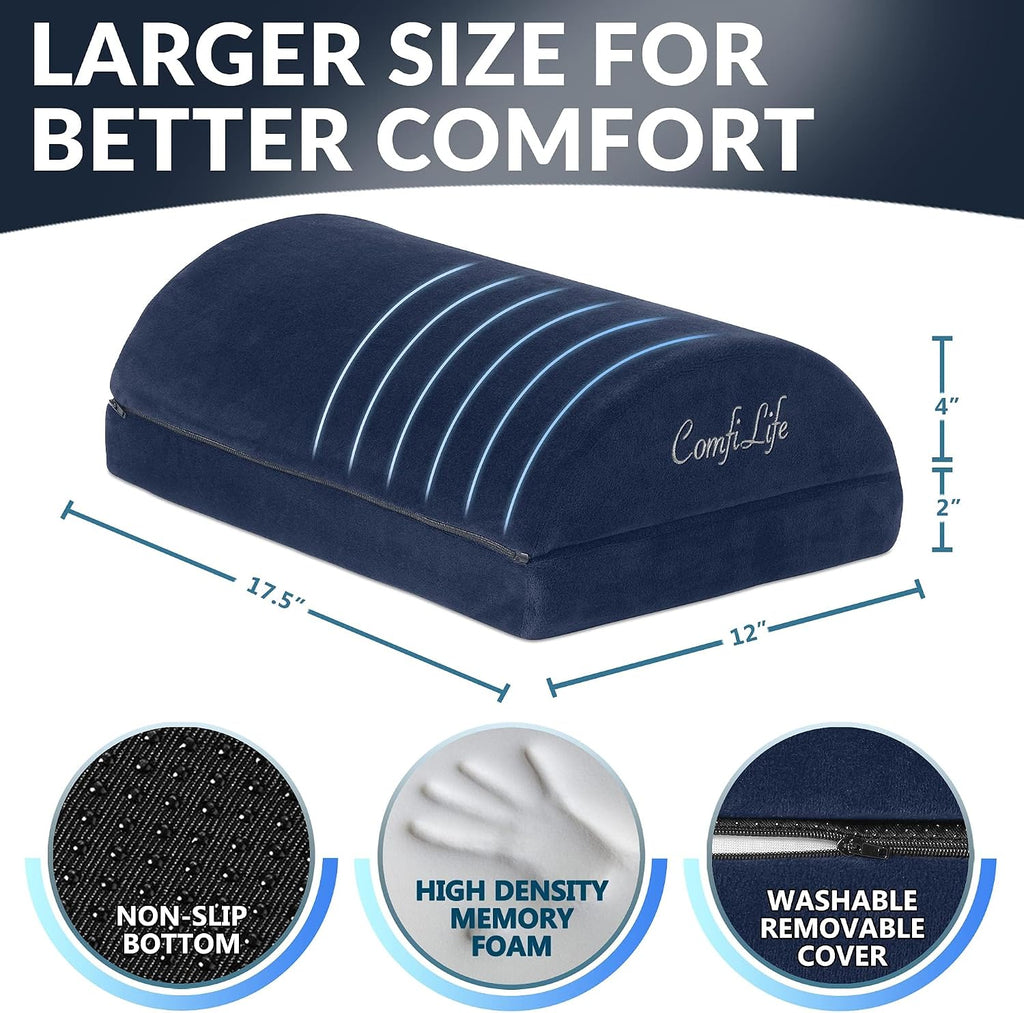 ComfiLife Foot Rest for Under Desk at Work – Adjustable Height Memory Foam Foot Stool for Under Desk, Office Chair & Gaming Chair – Ergonomic Footrest for Back & Hip Pain Relief (Navy) - Image 5