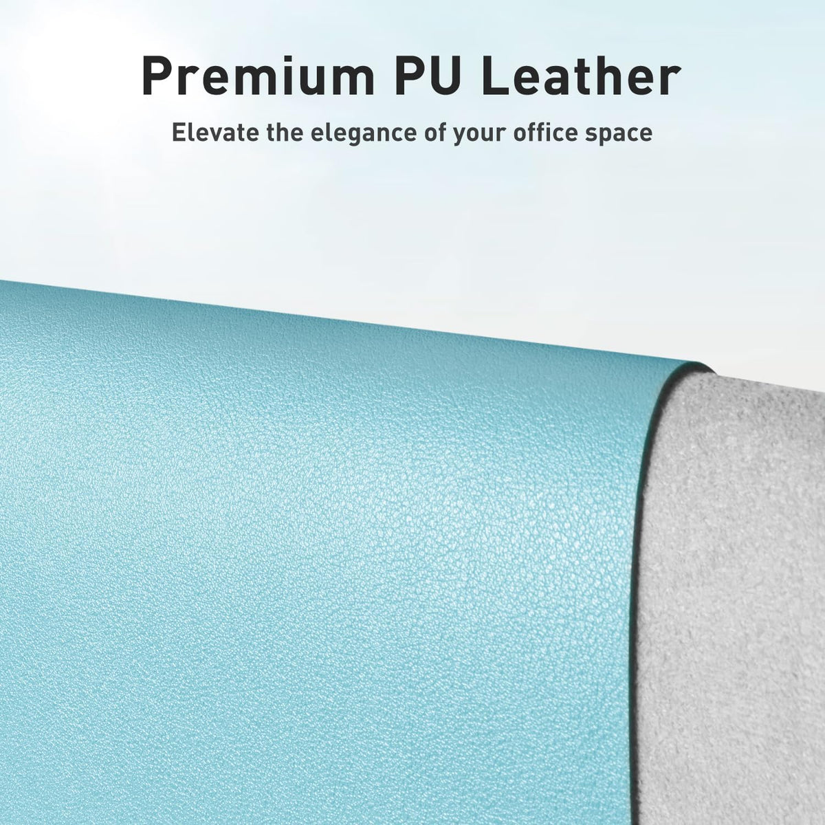 Aothia Large PU Leather Desk Pad Protector – Non-Slip Mouse Pad & Writing Mat for Office/Home, Waterproof, Easy to Clean(36" x 17", Blue Topaz) - Image 2