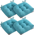 MAGIC ELEPHANT Chair Cushions for Dining Chairs, Memory Foam Kitchen Chair Cushions Set of 4, Non-Slip Thick Dining Room Chair Pads Seat Cushions, 15.5" x 15.5" x 4" (Aqua Blue) by Magicelephant