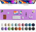 Aothia Faux Leather Desk Mat - Large Mouse Pad, Non-Slip PU Leather Blotter, Waterproof Writing Surface for Office and Home (Iris Violet, 63" x 17") by Aothia