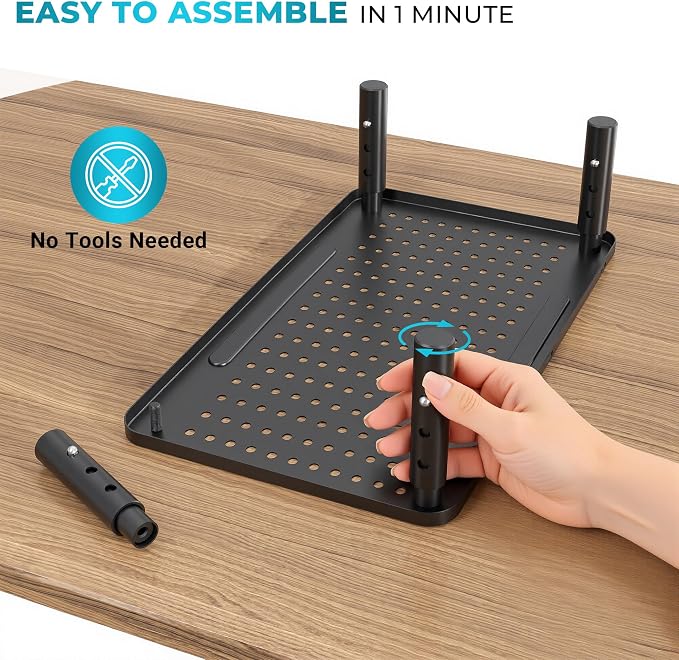 BONTEC Monitor Stand for Desk 1 Pack, 3-Level Height Adjustable | 14.5 x 9.1 in Ergonomic Metal Computer Stand with Pen Holder & Cable Management for Printer, Laptop and Office Workstation - Image 7