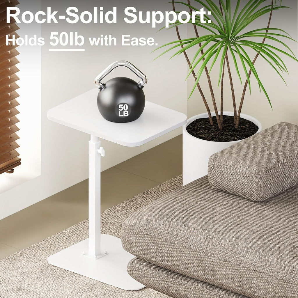 Side Table Sofa Tray for Couch Heavy Metal Base Swivel/Adjustable Height - Image 6