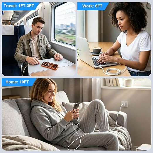 USB C to USB C Charging Cable 10ft 240W, 2Pack for Apple iPhone 17/16/15 Fast Charger Cord, Long USBC to USB-C Power Cord for iPhone 17/16e/Pro/Air/Pro Max, for MacBook Pro/Air,for iPad Pro/Air/Mini - Image 8