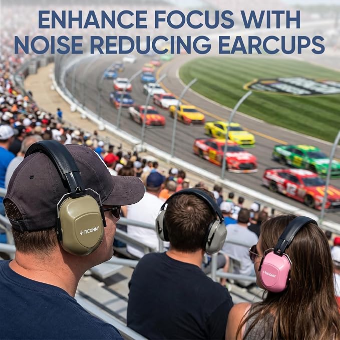 TICONN Noise Cancelling Ear Muffs for Adults, SNR 33dB Hearing Protection, Adjustable Safety Earmuffs for Construction - Image 7