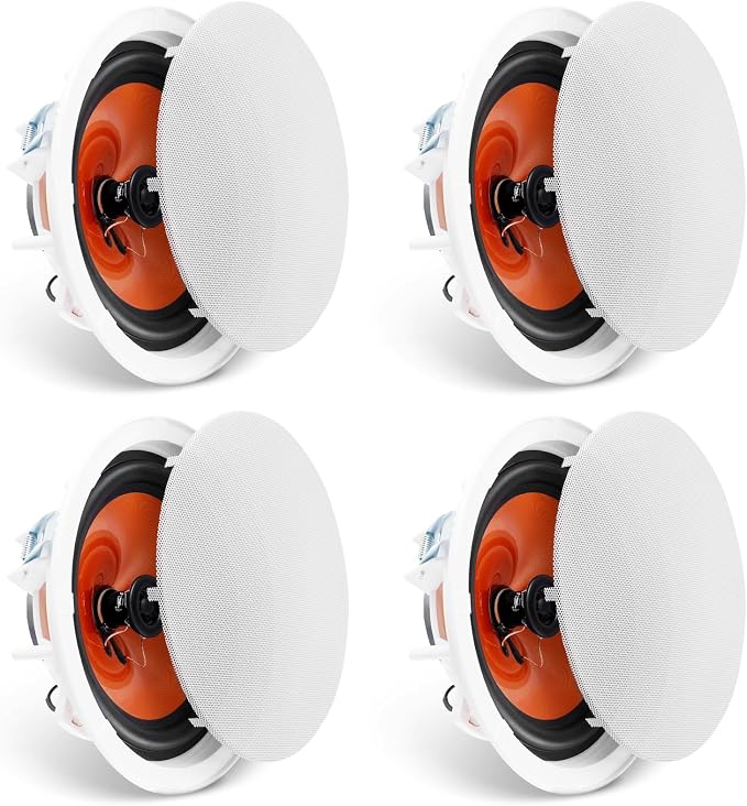 VEVOR 4 PCs 8 Inch in Ceiling Speakers, 400W Flush Mount Ceiling & in-Wall Speakers System with 8" Woofer,1" Tweeter, for Home Kitchen Living Room Bedroom or Covered Outdoor Porches by VEVOR