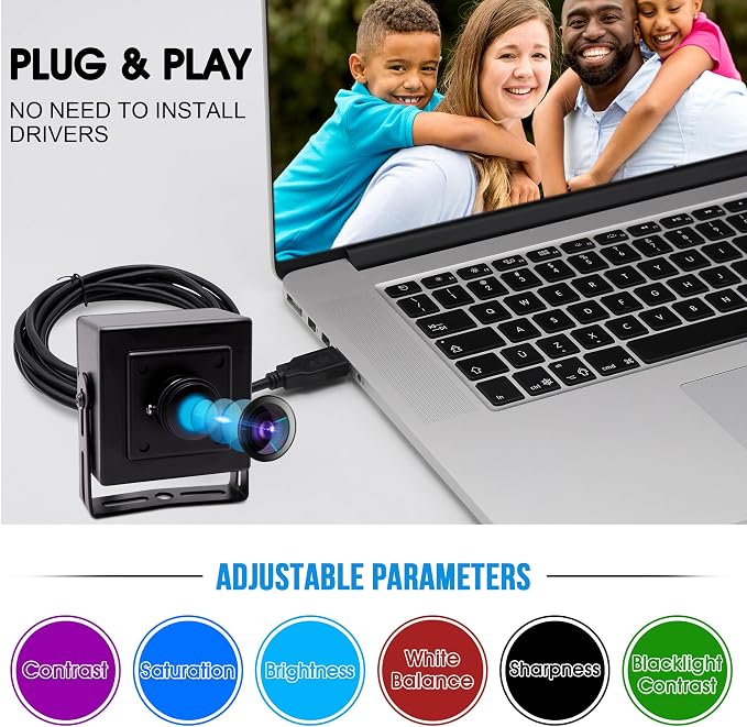 ELP Mini Aluminum Black Case USB Security Camera with 170degree Wide Angle Fisheye Lens USB2.0 Lightburn Camera for Home Security and Machine Vision System,9.9ft/3m Cable for PC, Laptop, Jetson Nano - Image 8