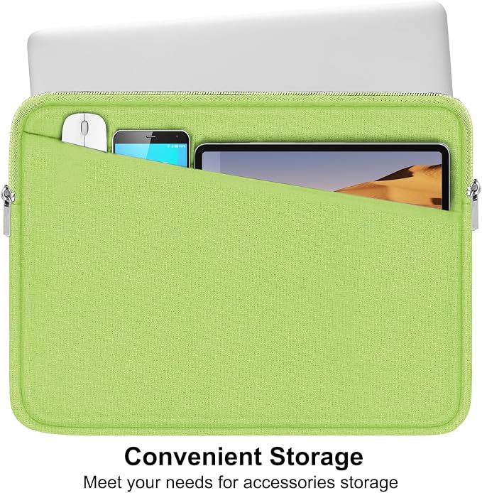 Laptop Case 15.6 inch, Slim Computer Carrying Bag Protective Cover Briefcase with Front Pocket, Durable Laptop Cover for 15-16 Inch HP, Dell, Lenovo, Asus, Notebook, Light Green - Image 2