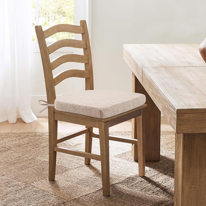 Chair Cushions for Dining Chairs, Non Slip Chair Pads with Ties and Washable Covers, Memory Foam Kitchen Chair Cushions Set of 6, 16"X16"X2.5", Oatmeal Beige - Image 7
