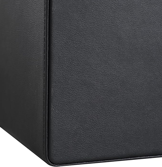 PU Leather Desk Organizer, Remote Control Holder, Black | Luxury Nightstand Organizer for Home, Office Desk Accessories, Bedside Table Caddy with 5 Compartments, Velvet Lining - Image 8