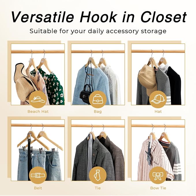 HOUSE DAY Closet Organizers and Storage, Dorm Room Essentials 60 Pack | Clear Clothes Hanger Connector Hooks, Heavy Duty Hangers Organization, Premium Space Saving Hangers for College - Image 3