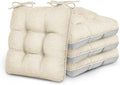 Love's cabin Memory Foam Chair Cushions Set of 4, 19 Inch, Beige | 19"x19"x3.5", Indoor & Outdoor Chair Seat Pads with Non-slip Bottom and Ties, for Dining, Kitchen, Office and Patio Chair by Lovescabin