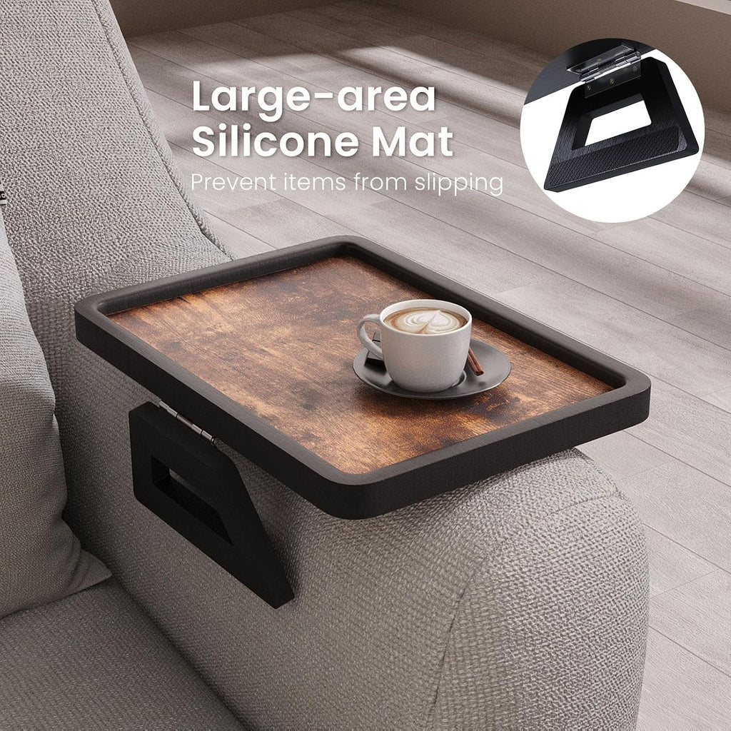 Wooden Wood Couch Arm Tray,Folding Sofa Armrest Table - Image 3
