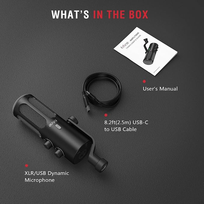 FIFINE AmpliTank Tank3 XLR/USB Podcast Dynamic Microphone for Streaming | Studio PC Streamer Mic, All Metal Built, with Mute Button, Headphone Jack, Volume Knob, for Vocal Voice Over Music Recording - Image 8