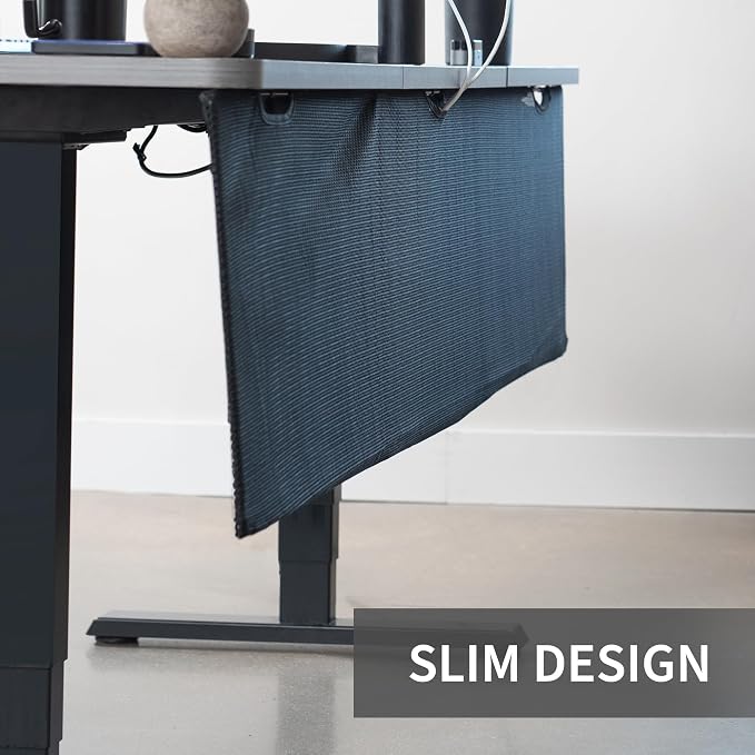 VIVO Black 71 inch Under Desk Privacy and Cable Management Organizer Sleeve, Wire Hider Kit Panel System, DESK-SKIRT-71 - Image 7