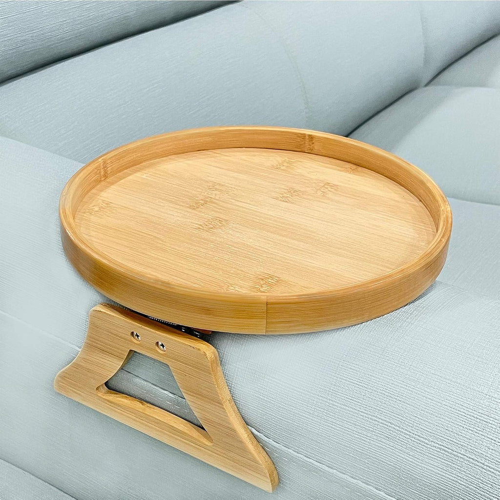Pekokavo Sofa Arm Clip Tray, Side Table for Remote Controls/Drinks/Gamepads Holder (Bamboo) by NDL