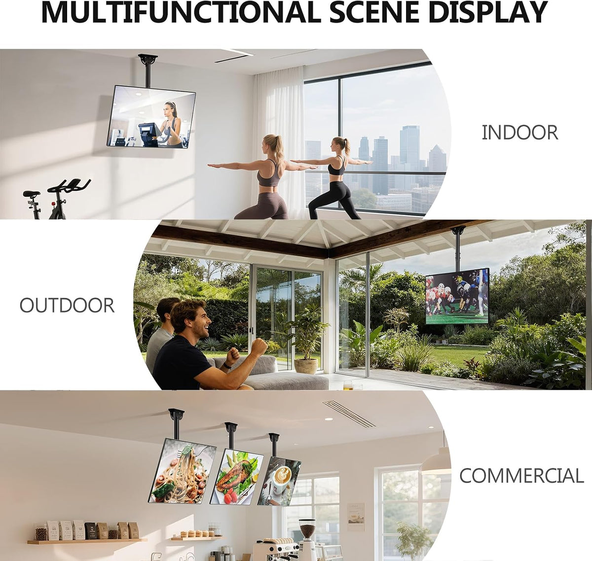 WALI Ceiling TV Mount for Most 26-65 inch LCD LED OLED 4K TVs, up to 99 lbs - Image 8