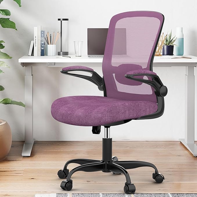 Ergonomic Office Chair w/Adjustable Lumbar, Flip Armrest, 135° Recline | Supports 300 lbs · Seat 19.48"–23.4" · Breathable mesh · 20–30 min assembly · 5-year warranty by Mimoglad