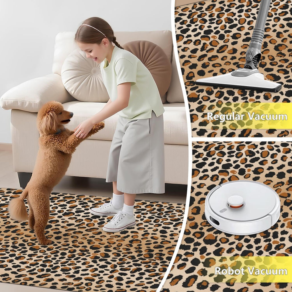 Office Chair Mat for Carpet Hardwood Tile Floor,36"x48" Computer Chair Mat for Rolling Chairs Carpet, Under Desk Non Slip Gaming Rug, Low-Pile Rubber Backing Large Protector Mat,Leopard Cheetah - Image 6