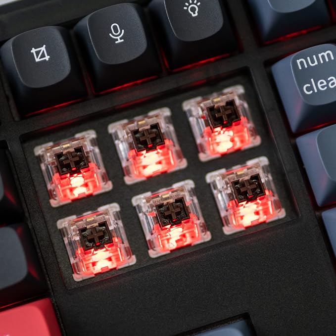 Keychron V6 Wired Custom Mechanical Keyboard, Full-Size QMK/VIA Programmable Macro with Hot-swappable Keychron K Pro Brown Switch Compatible with Mac Windows Linux (Frosted Black-Translucent) | QMK Programmable with Hot-swappable Keychron Brown Switch ... - Image 5
