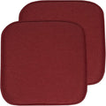 Sweet Home Collection Chair Cushion Memory Foam Pads Honeycomb Pattern Slip Non Skid Rubber Back Rounded Square 16" x 16" Seat Cover, 2 Pack, Charlotte Wine by SweetHomeCollection