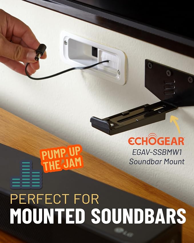 ECHOGEAR in Wall Cable Management Kit for TV & Soundbar, DIY Cord Hider | Easy install cord concealer and power kit includes circle saw drill attachment, drywall handsaw and hardware pack - Image 8