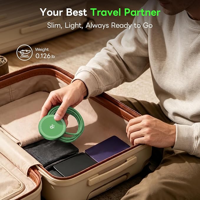 MagSafe 25W Magnetic Wireless Charger Fast Charging Pad for iPhone | Compatible with iPhone 17 17e 16 15 14 Pro Max Google Pixel 10, Slim Compact, For Desk Bedside Travel, Dark Green - 2Pack - Image 3