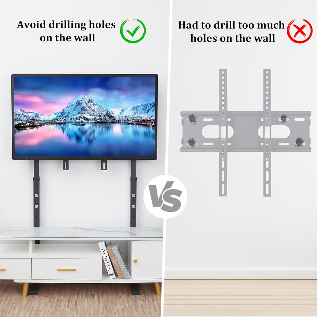unho Against The Wall TV Stand Floor for 32-85 inch TVs No Drilling - Image 3