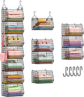 X-cosrack 7 Tier Foldable Hanging Closet Organizer and Storage,Wire Closet Shelving with 4 Large Hooks+ 5 S Hooks,Hanging Basket for Clothes Sweaters Shoes Handbags,Small Closet Organizers by X-cosrack
