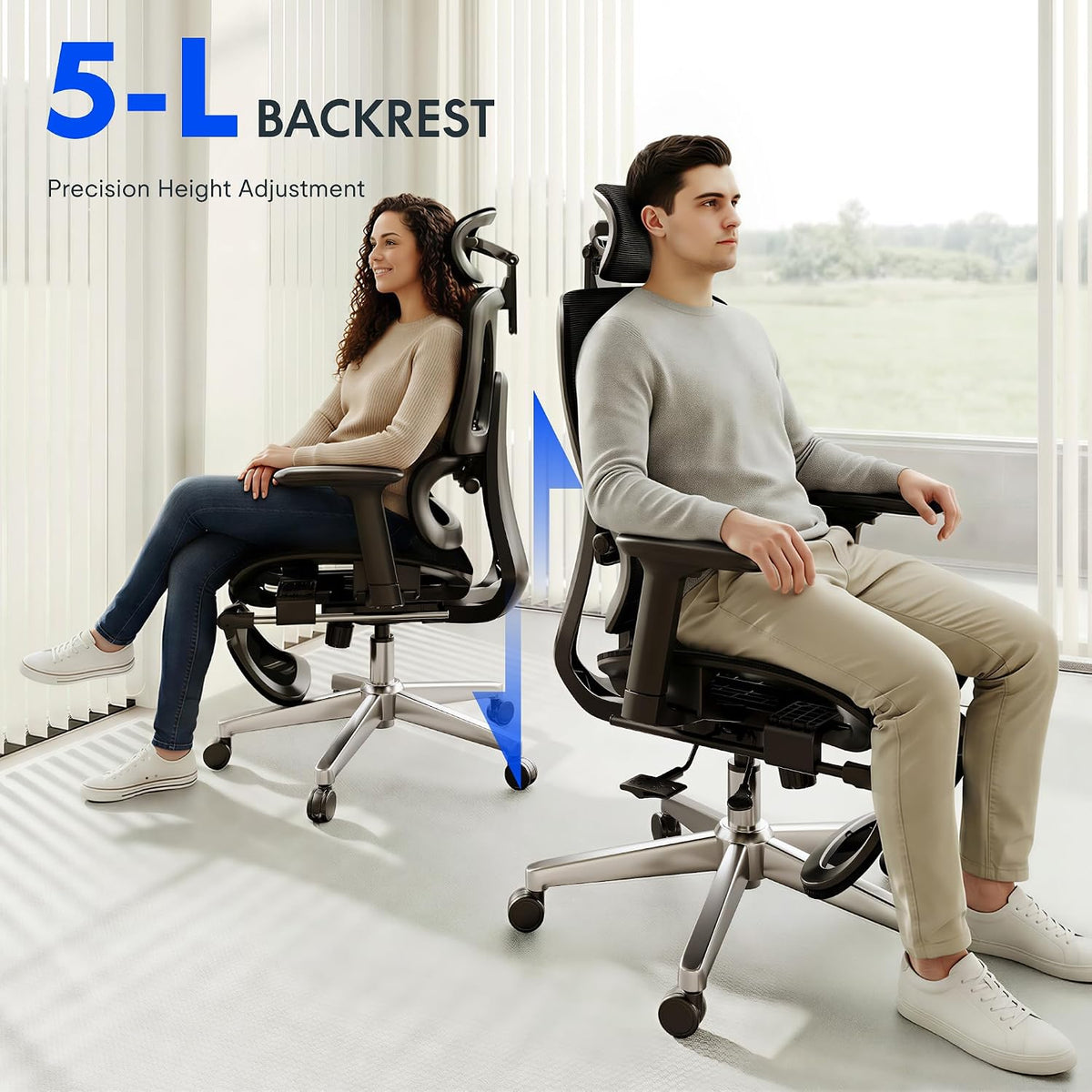 FLEXISPOT ErgoX Premium Ergonomic Office Chair Cream-FT - Image 9